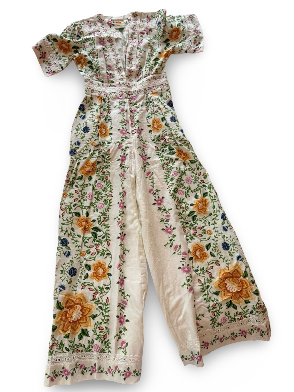 FARM Rio Folk Floral Linen Blend Jumpsuit - Picture 3 of 8
